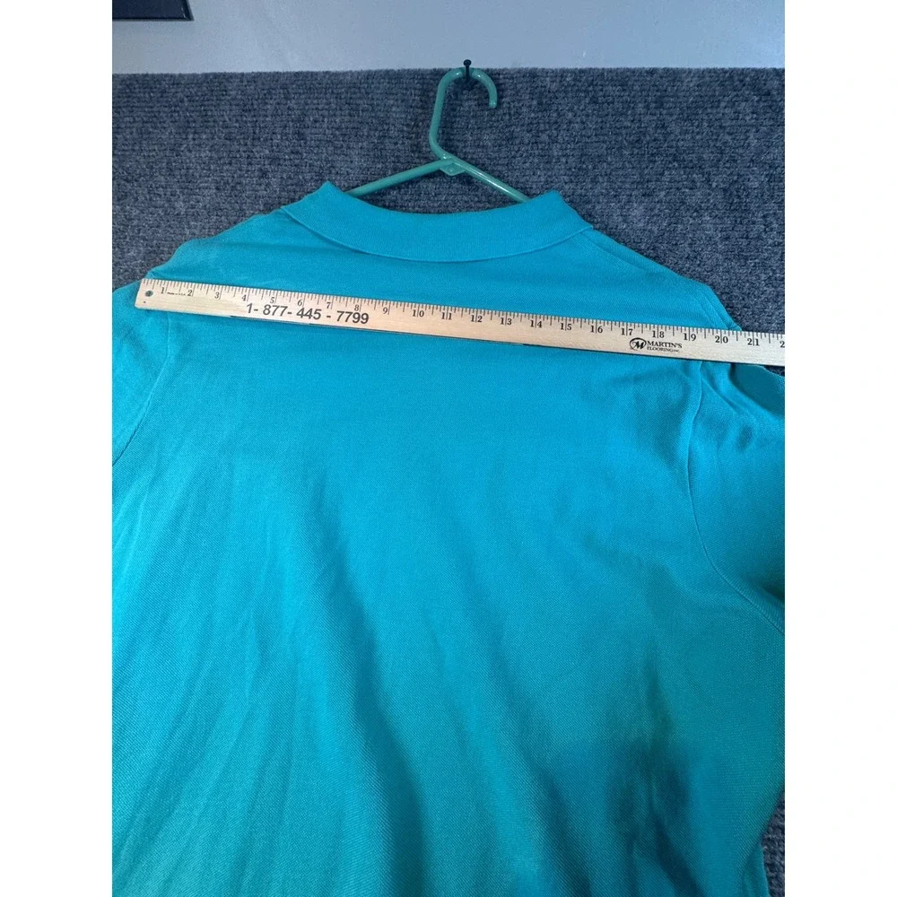 Polo Ralph Lauren Mens XXL Teal Blue Pique Cotton Short Sleeve Polo Shirt Yellow